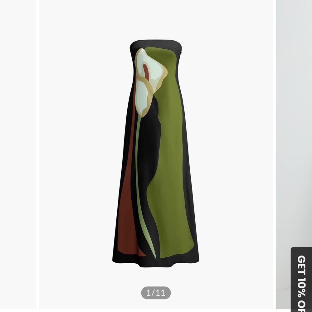 Elegant Black and Olive Dress Commense - AK - Picture 2 of 8